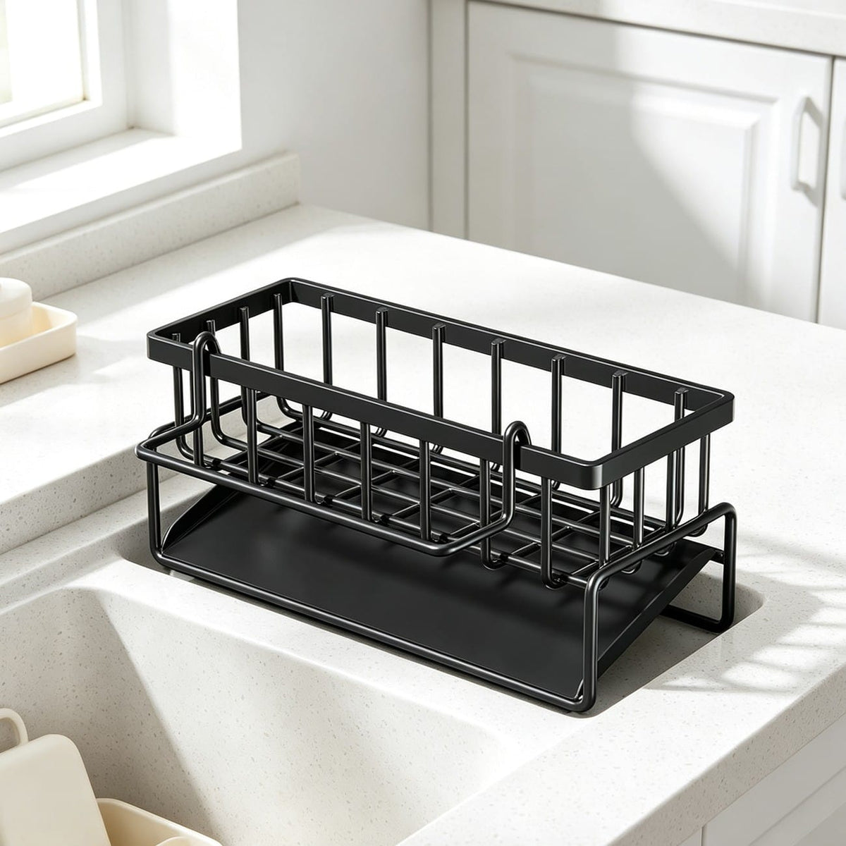 Home Organization Kitchen Sink Caddy Organizer with Drainage Spout