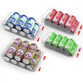 Home Organization 4-Pack Adjustable Beverage Organizer for Refrigerator – Clear Soda Can Storage Racks