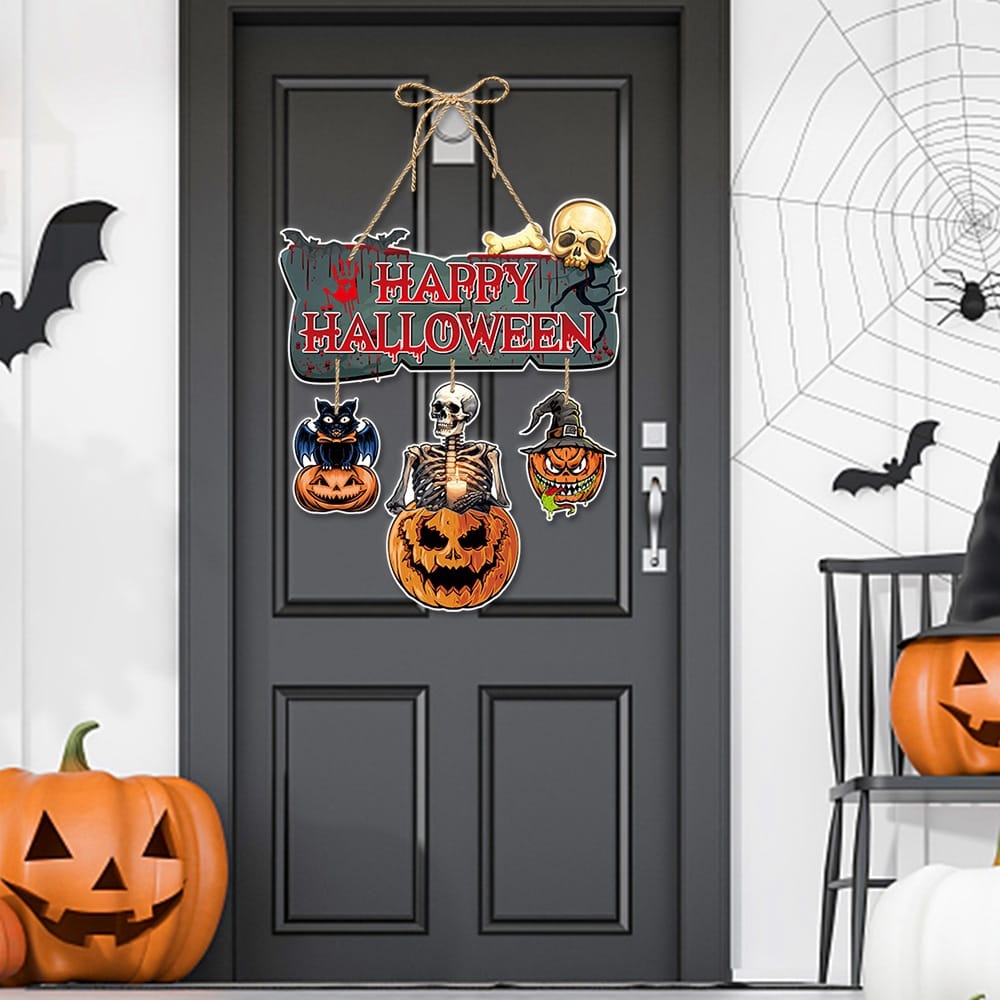 Halloween Decor Halloween Party Decoration Door Hanging, Home Atmosphere Decoration Pumpkin Ornament Halloween Door Hanging Banner