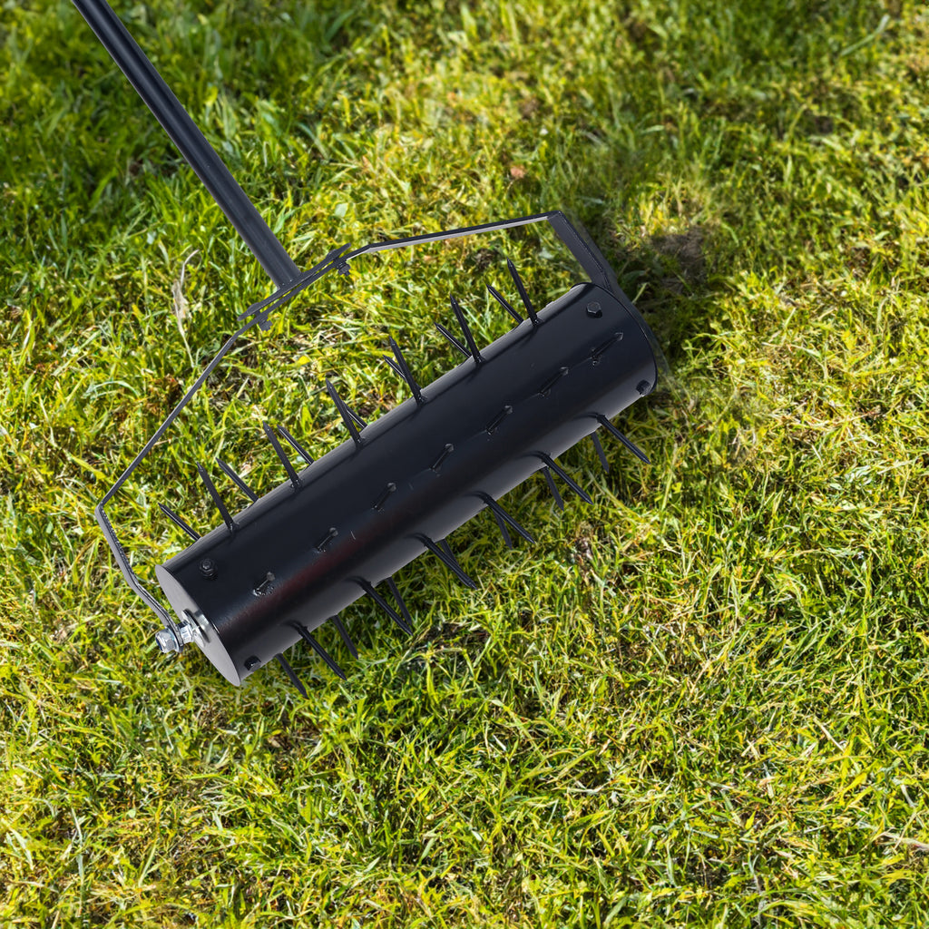 Rolling manual lawn aerator, Home aerator lawn tool pusher, 58-inch handle push lawn aerator for lawns, yards and gardens