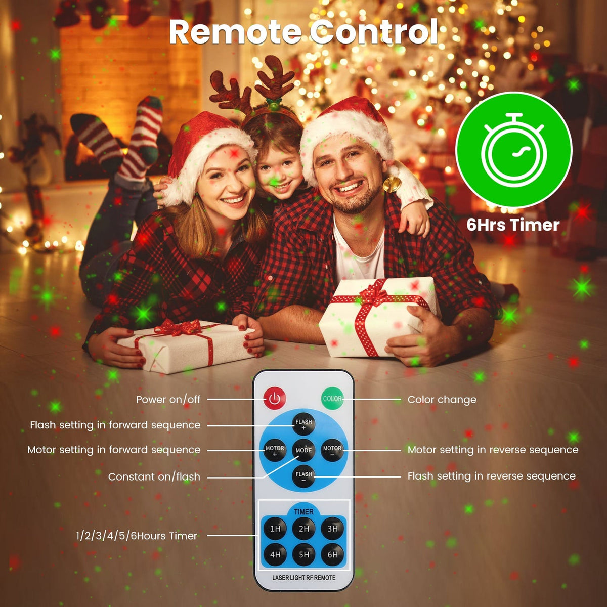 Christmas Decor Outdoor Red & Green Laser Projector Light