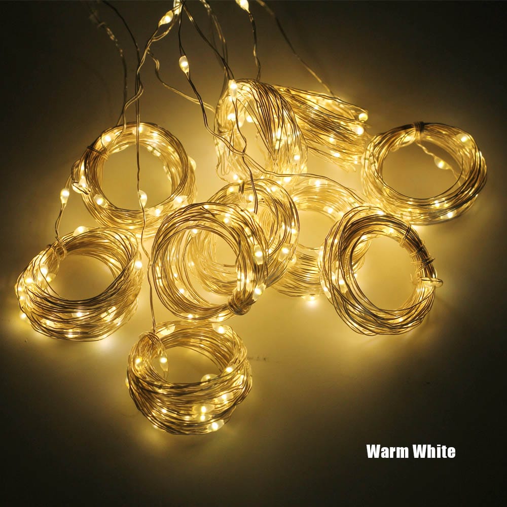 Christmas Decor USB LED Curtain String Lights with Remote