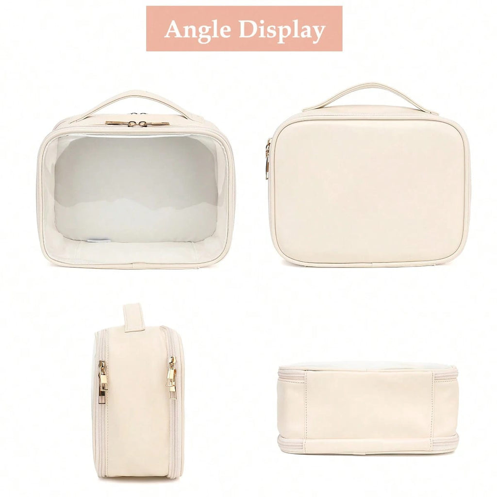 Bath Clear Travel Makeup Bag with Detachable Brush Holder