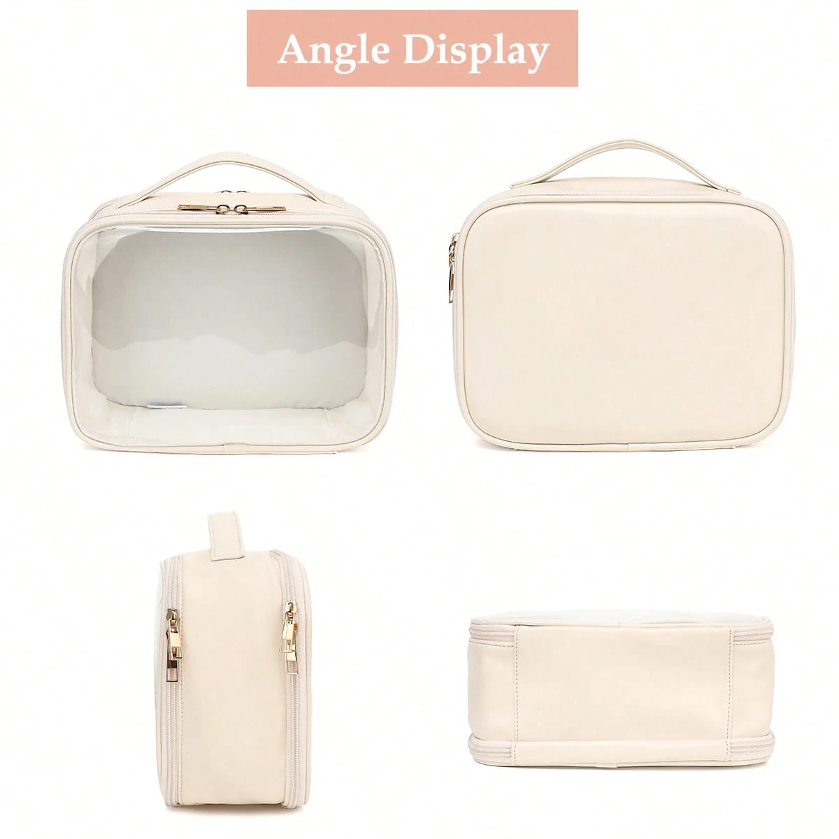 Bath Clear Travel Makeup Bag with Detachable Brush Holder