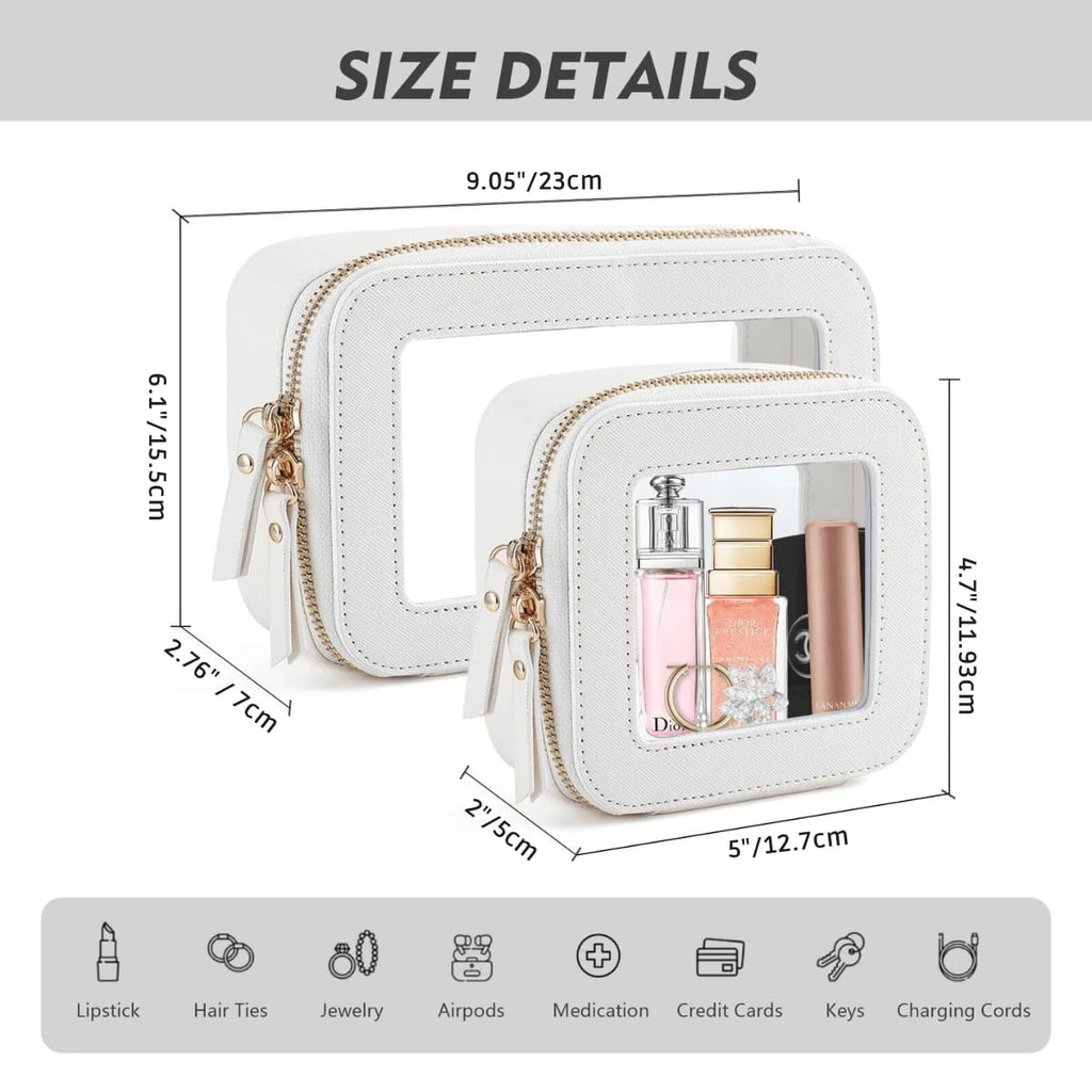 Bath Clear Travel Makeup Bag with Detachable Brush Holder