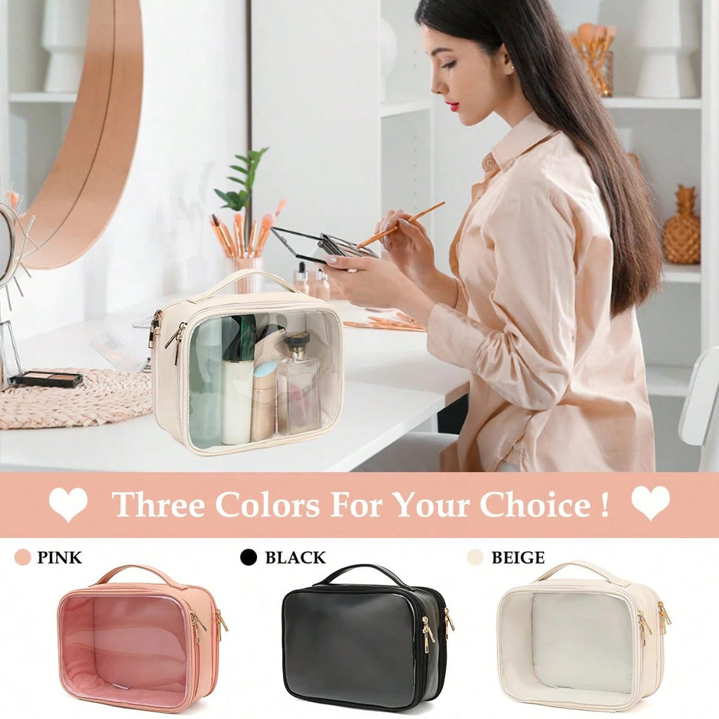 Bath Clear Travel Makeup Bag with Detachable Brush Holder