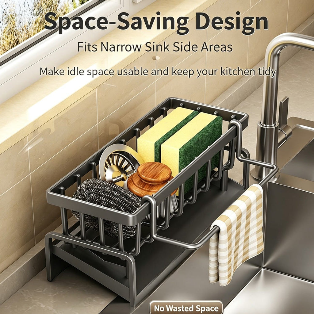 Home Organization Kitchen Sink Caddy Organizer with Drainage Spout