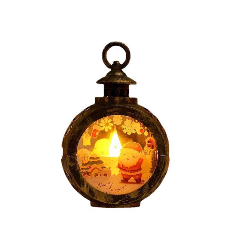 Christmas Decor Vintage LED Christmas Lantern Tabletop Decoration
