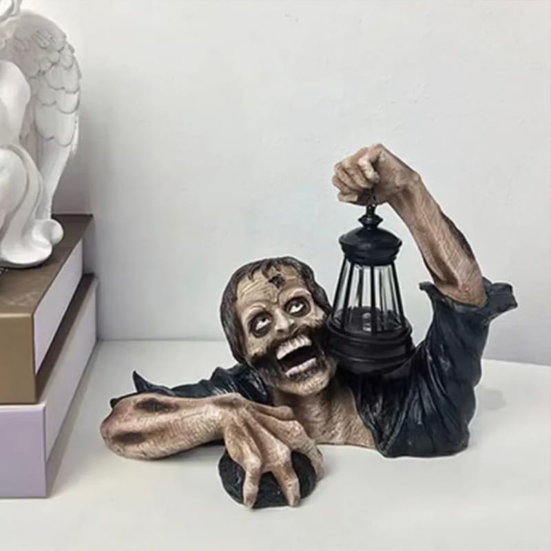 Halloween Zombie Crawl Horror Decor: Scary LED Lights, Zombie Clip Lantern, Outdoor Statue Light (1 Pc)