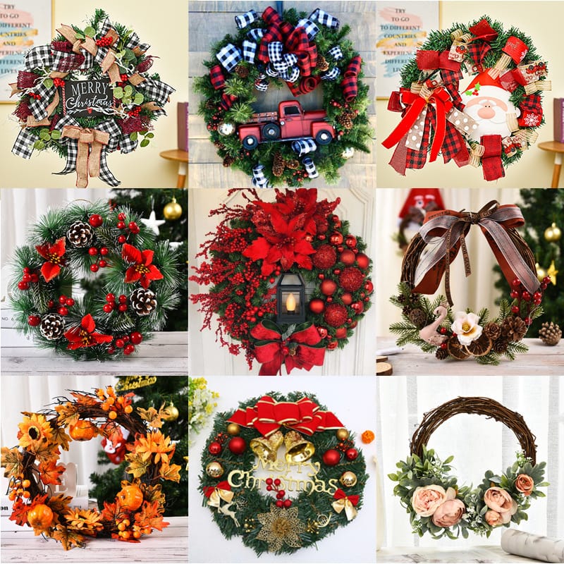 Christmas Decor Christmas Holiday Wreath – 8 Festive Designs