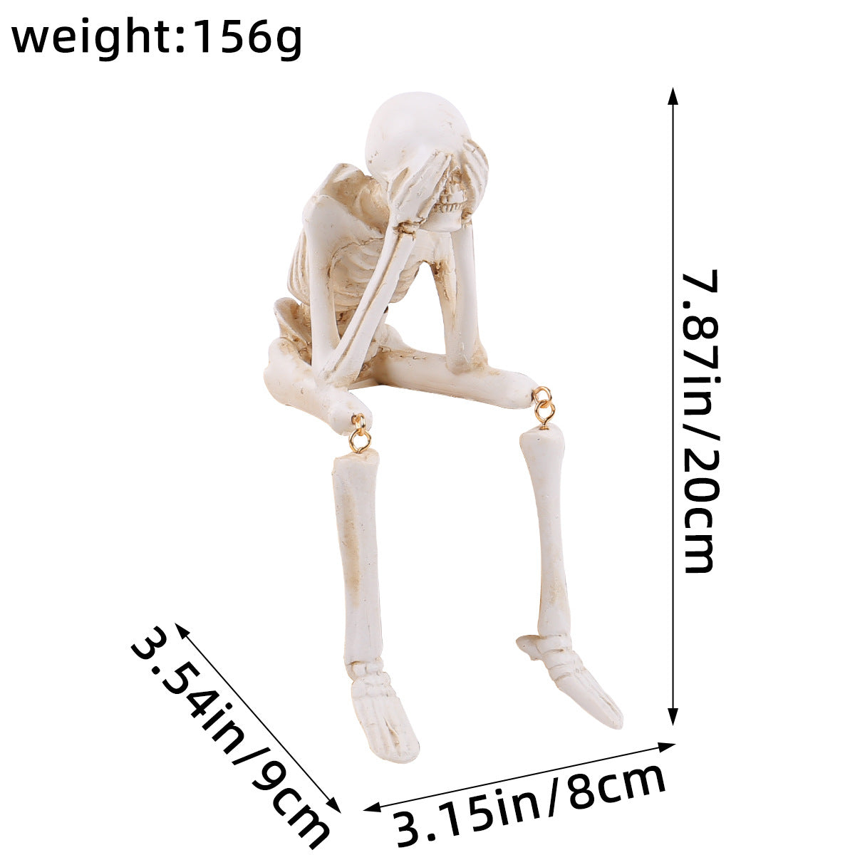 Halloween Skeleton Resin Ornaments, Ghost Festival Atmosphere, No Listening, No Watching, No Speaking Skeleton Skeleton Craft Decorations