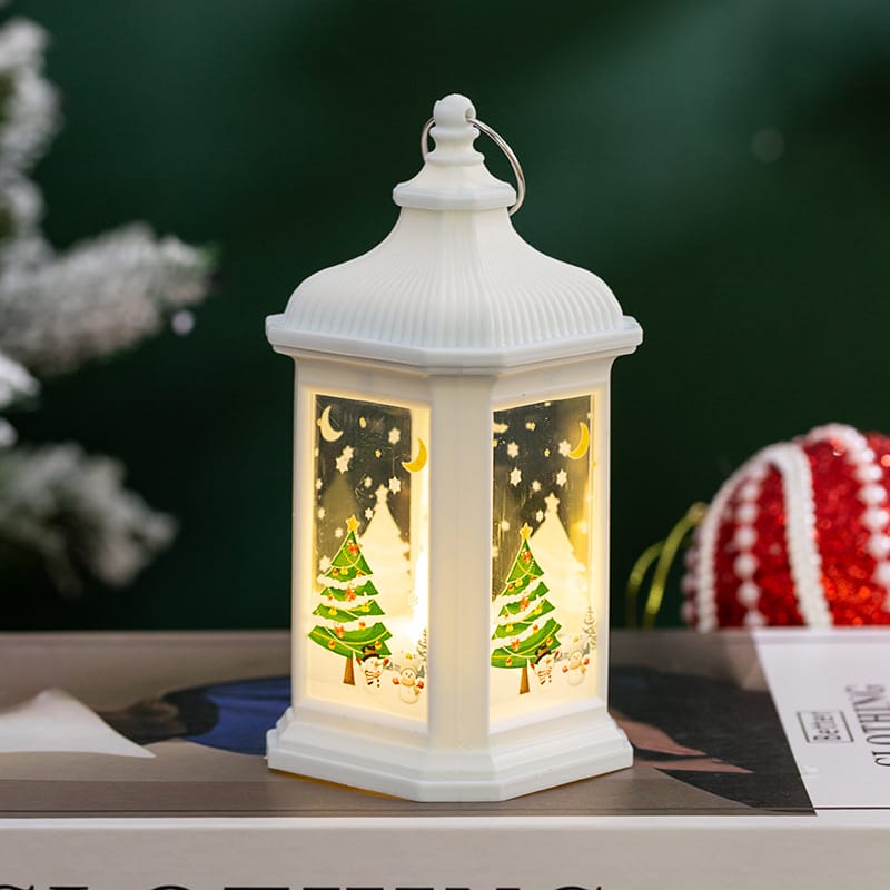 Christmas Decor Vintage LED Christmas Lantern Tabletop Decoration