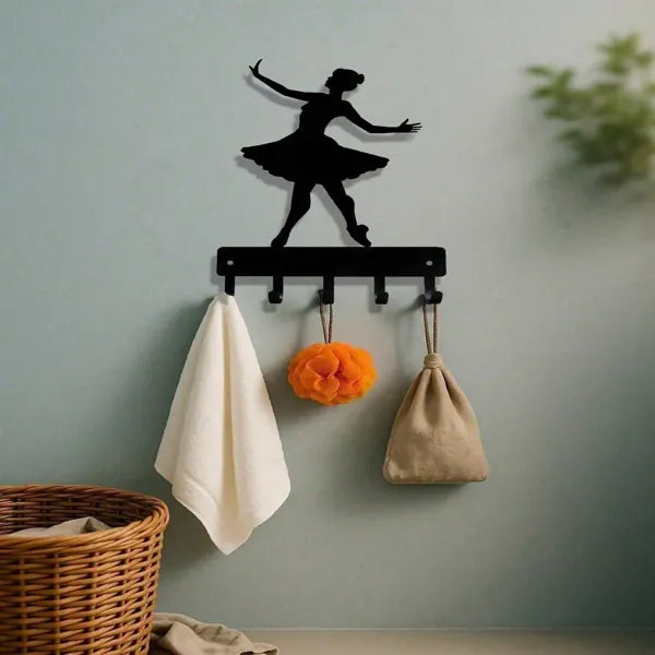 Home Organization Ballet Dancer Decorative Wall Hook Organizer