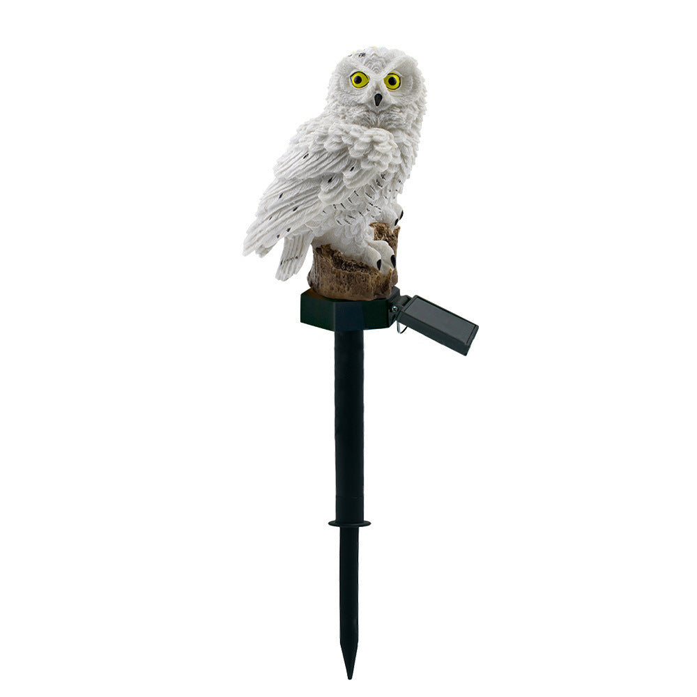 Solar Resin Owl LED Light Outdoor Waterproof Floor Lighting Garden Decoration Lawn Landscape Light