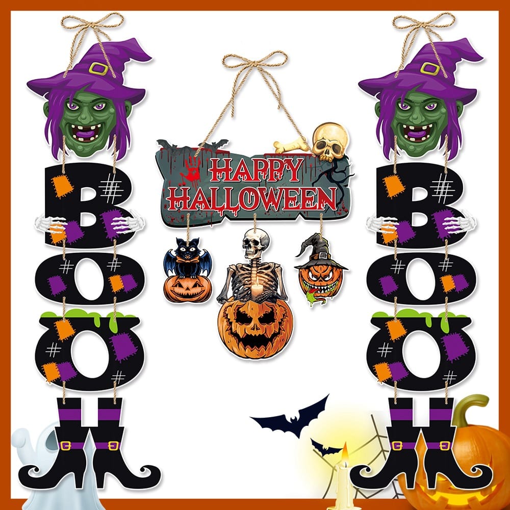 Halloween Decor Halloween Party Decoration Door Hanging, Home Atmosphere Decoration Pumpkin Ornament Halloween Door Hanging Banner