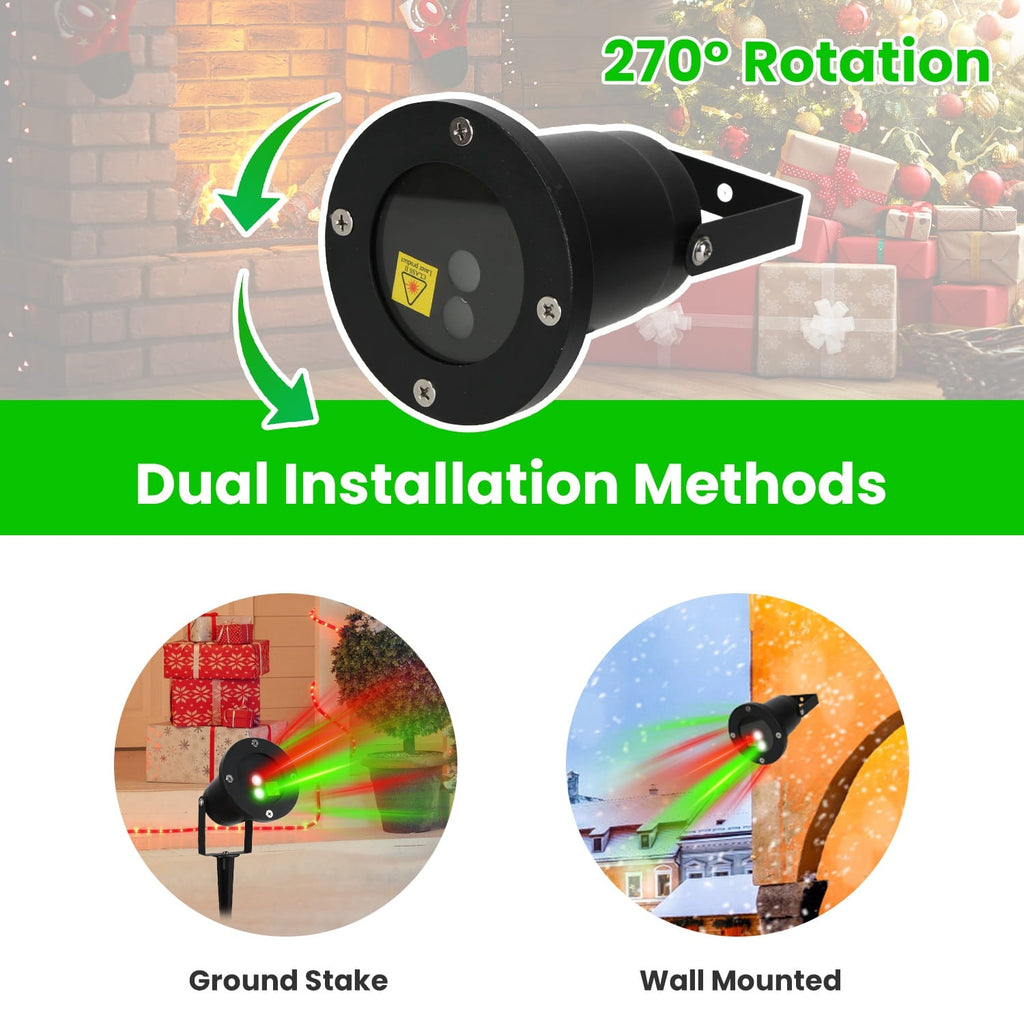 Christmas Decor Outdoor Red & Green Laser Projector Light