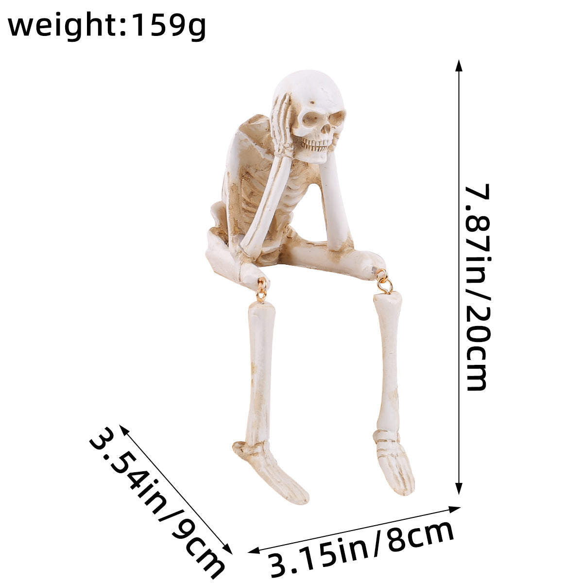 Halloween Skeleton Resin Ornaments, Ghost Festival Atmosphere, No Listening, No Watching, No Speaking Skeleton Skeleton Craft Decorations