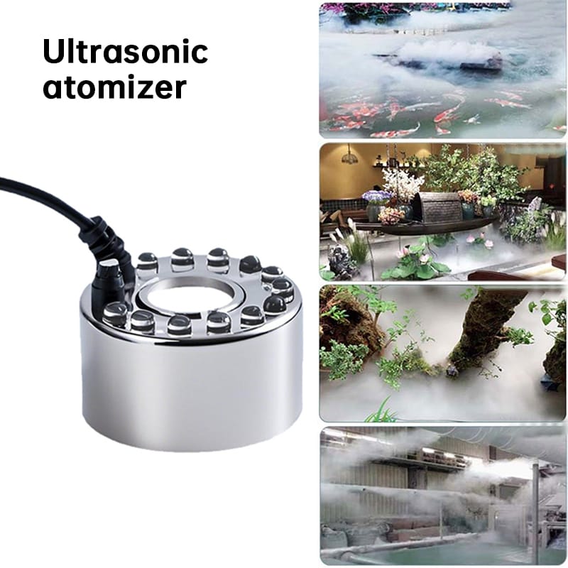 Small Ultrasonic Mist Maker Fogger – Automatic Pond Fog Machine for Garden, Pool, Fountain & Halloween Decor