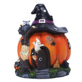 20CM Tall Halloween Witch Pumpkin House Decoration Garden Night Light Resin Craft Gift