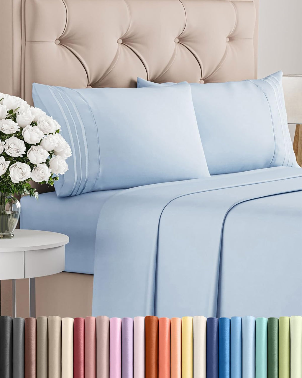 CGK Unlimited 4-Piece Bed Sheet Set | Soft, Cooling & Wrinkle-Free Microfiber