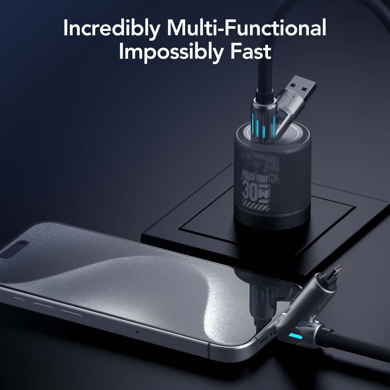 4-in-1 Charging Cable 240W | USB-C & USB-A to USB-C/Lightning | 6.6FT Silicone | iPhone 17–12, MacBook, Samsung