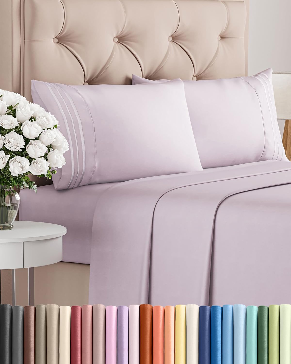 CGK Unlimited 4-Piece Bed Sheet Set | Soft, Cooling & Wrinkle-Free Microfiber
