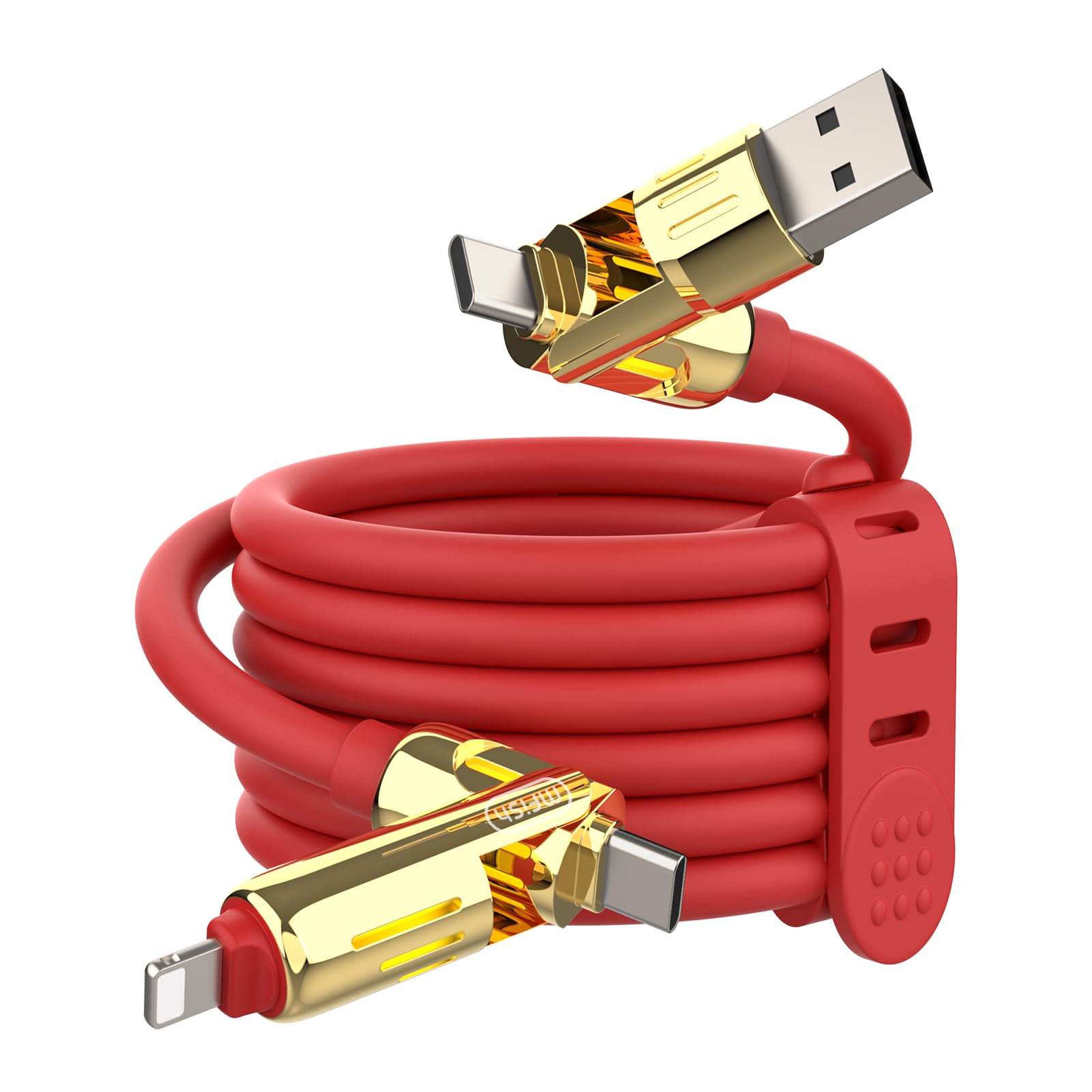4-in-1 Charging Cable 240W | USB-C & USB-A to USB-C/Lightning | 6.6FT Silicone | iPhone 17–12, MacBook, Samsung