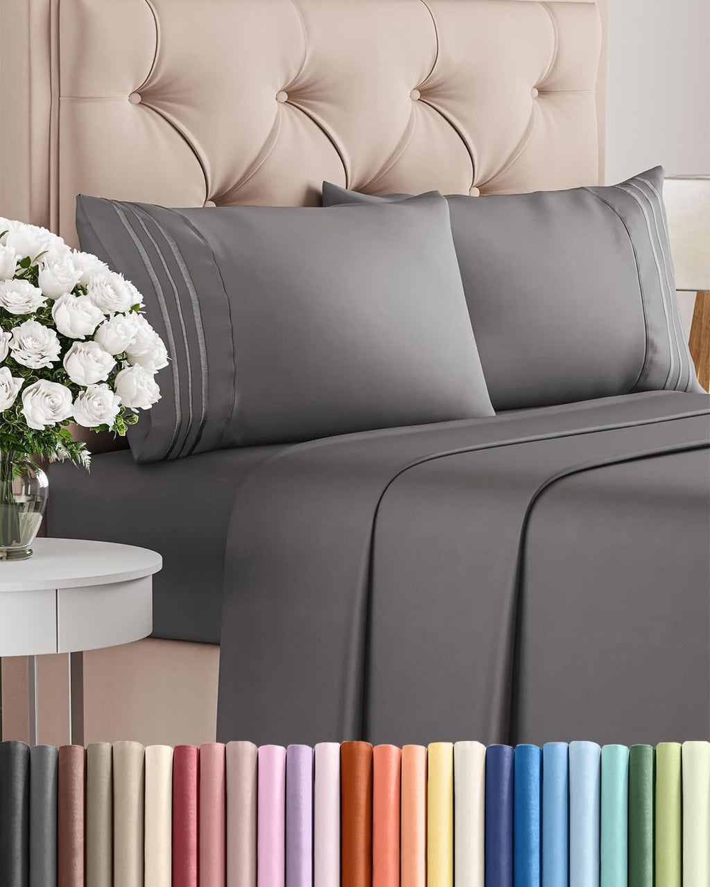 CGK Unlimited 4-Piece Bed Sheet Set | Soft, Cooling & Wrinkle-Free Microfiber