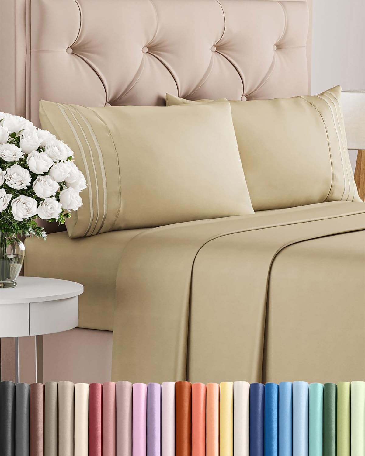 CGK Unlimited 4-Piece Bed Sheet Set | Soft, Cooling & Wrinkle-Free Microfiber