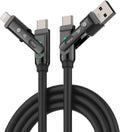 4-in-1 Charging Cable 240W | USB-C & USB-A to USB-C/Lightning | 6.6FT Silicone | iPhone 17–12, MacBook, Samsung