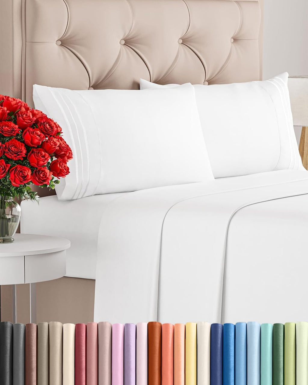 CGK Unlimited 4-Piece Bed Sheet Set | Soft, Cooling & Wrinkle-Free Microfiber