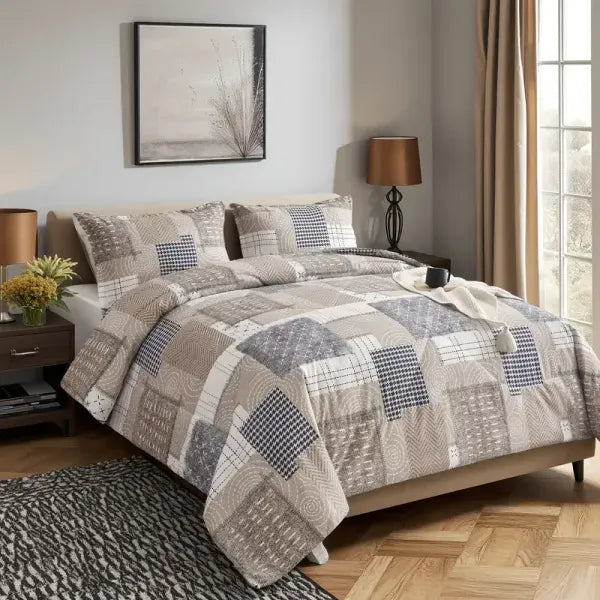 Bedding King 3-Piece Floral Comforter Set with 2 Pillowcases