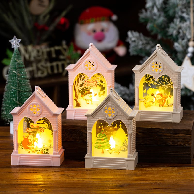 Christmas Decor Light-Up Christmas House Tabletop Night Light