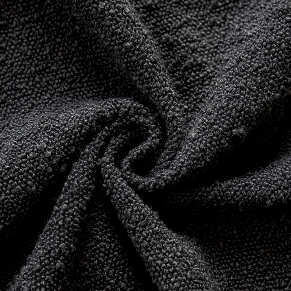 Home Decor Black Boucle Throw Pillow Cover 18x18 | Textured Accent Cushion Case for Modern Home Decor