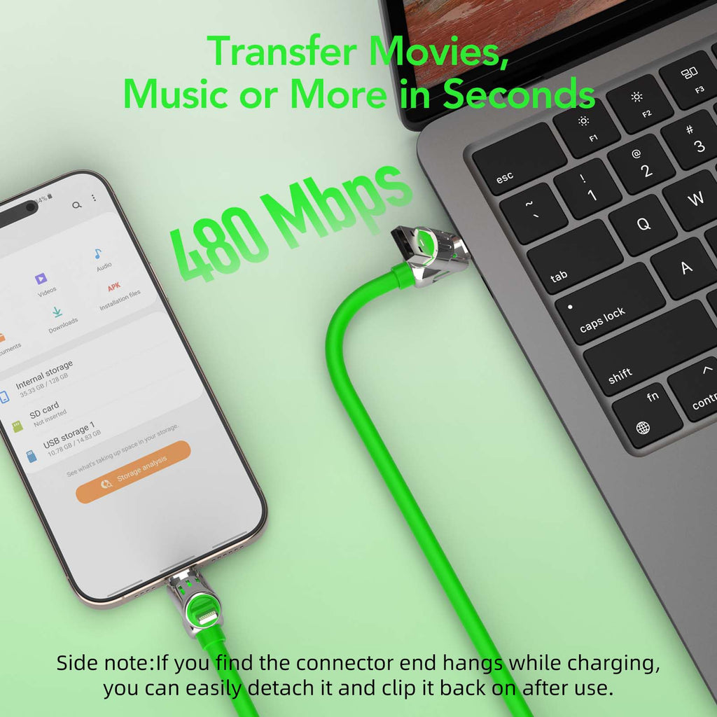 4-in-1 Charging Cable 240W | USB-C & USB-A to USB-C/Lightning | 6.6FT Silicone | iPhone 17–12, MacBook, Samsung