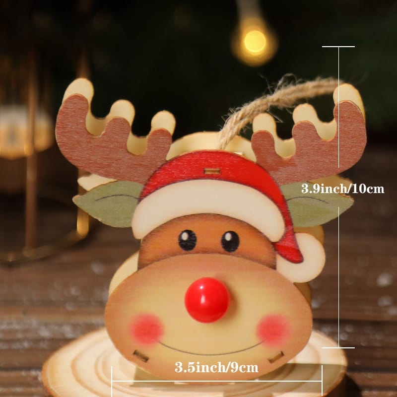 Christmas Decor Light-Up Wooden Christmas Reindeer, Santa & Snowman Decorations