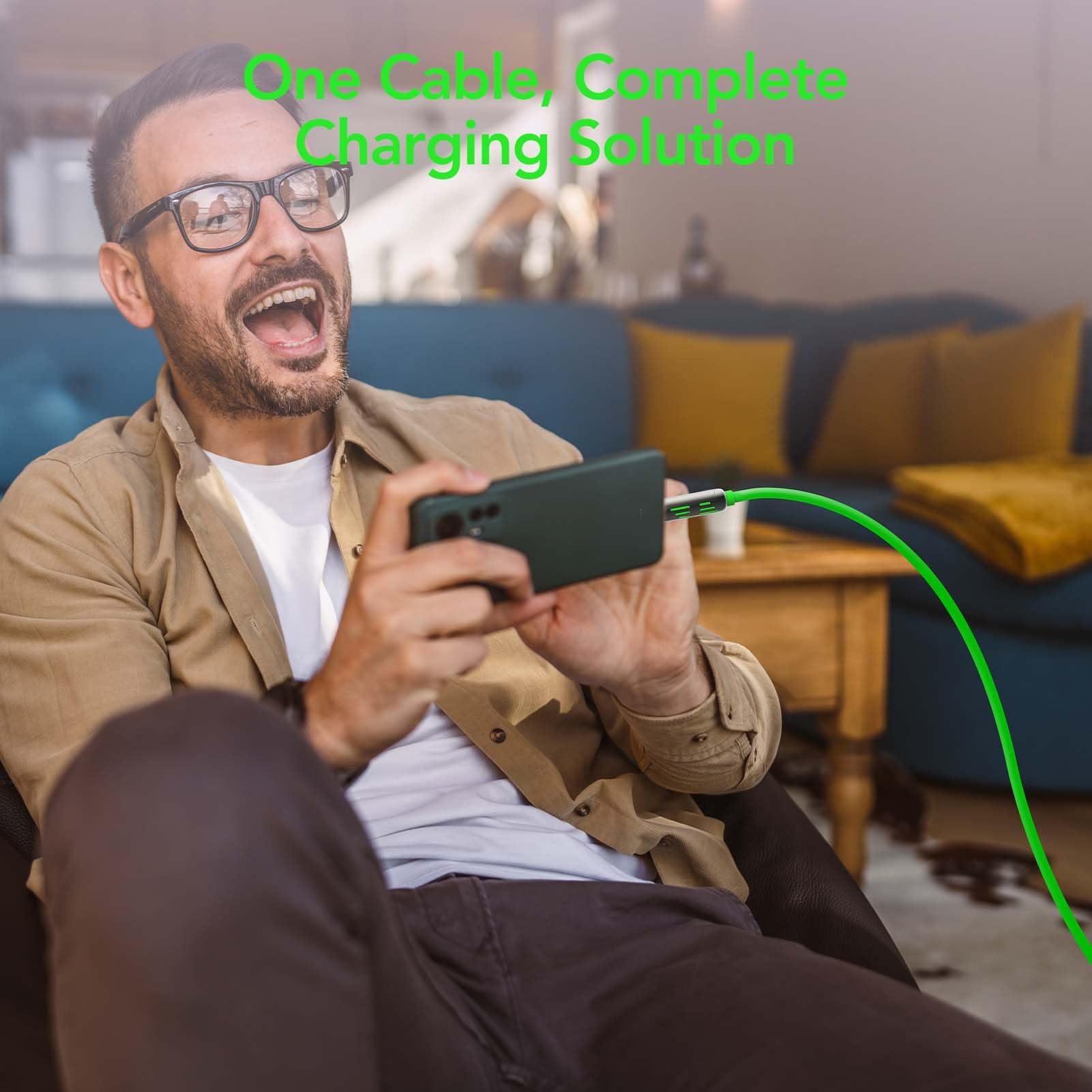 4-in-1 Charging Cable 240W | USB-C & USB-A to USB-C/Lightning | 6.6FT Silicone | iPhone 17–12, MacBook, Samsung