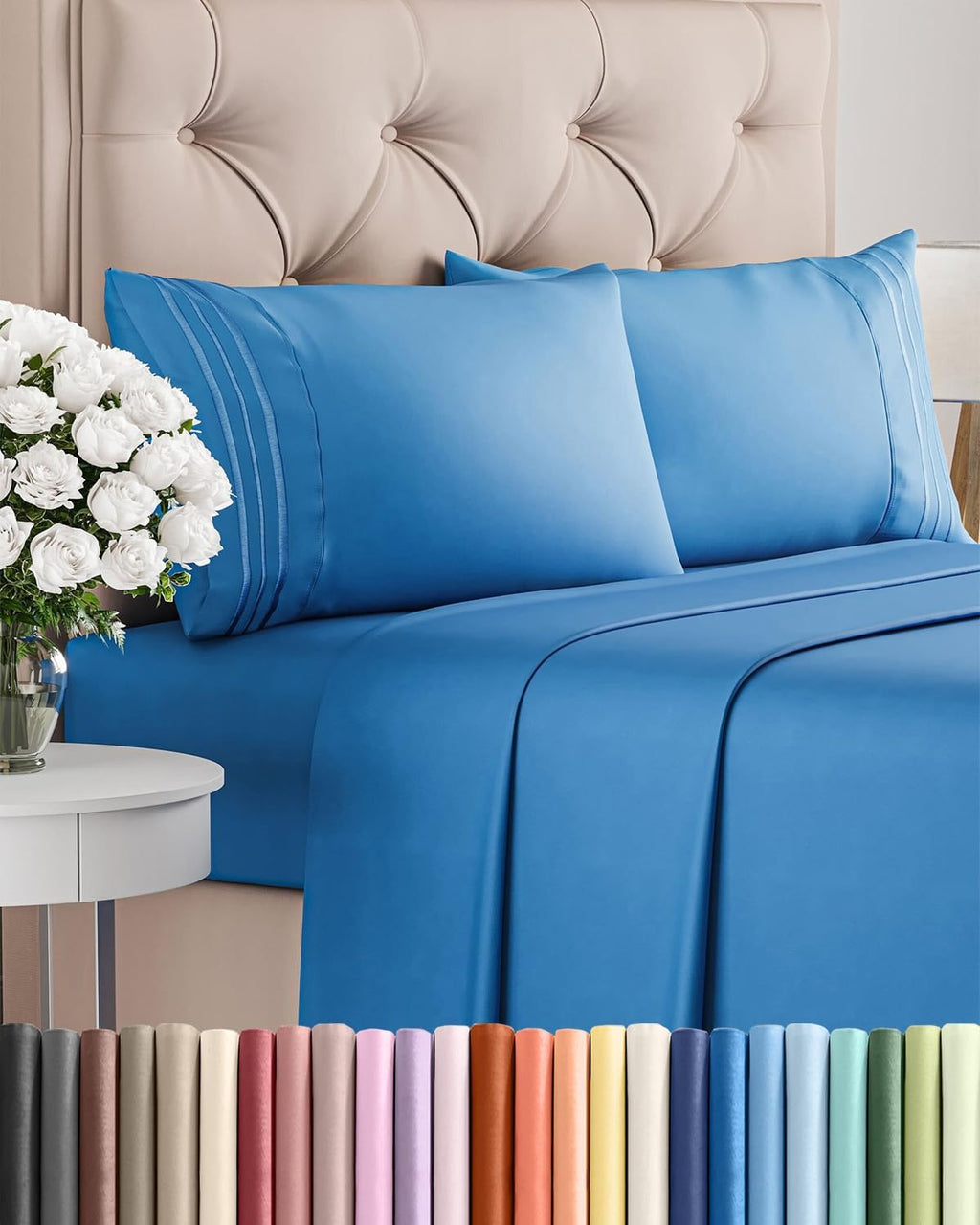CGK Unlimited 4-Piece Bed Sheet Set | Soft, Cooling & Wrinkle-Free Microfiber