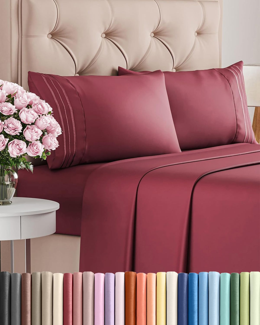 CGK Unlimited 4-Piece Bed Sheet Set | Soft, Cooling & Wrinkle-Free Microfiber