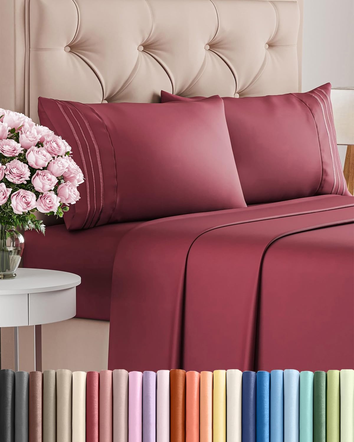CGK Unlimited 4-Piece Bed Sheet Set | Soft, Cooling & Wrinkle-Free Microfiber