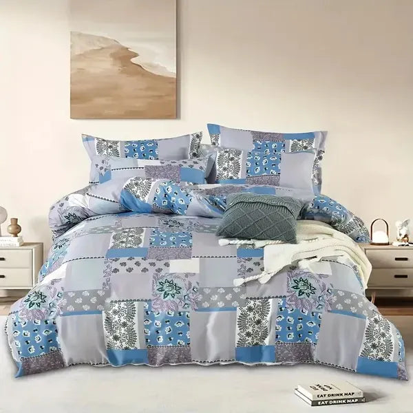 Bedding King 3-Piece Floral Comforter Set with 2 Pillowcases
