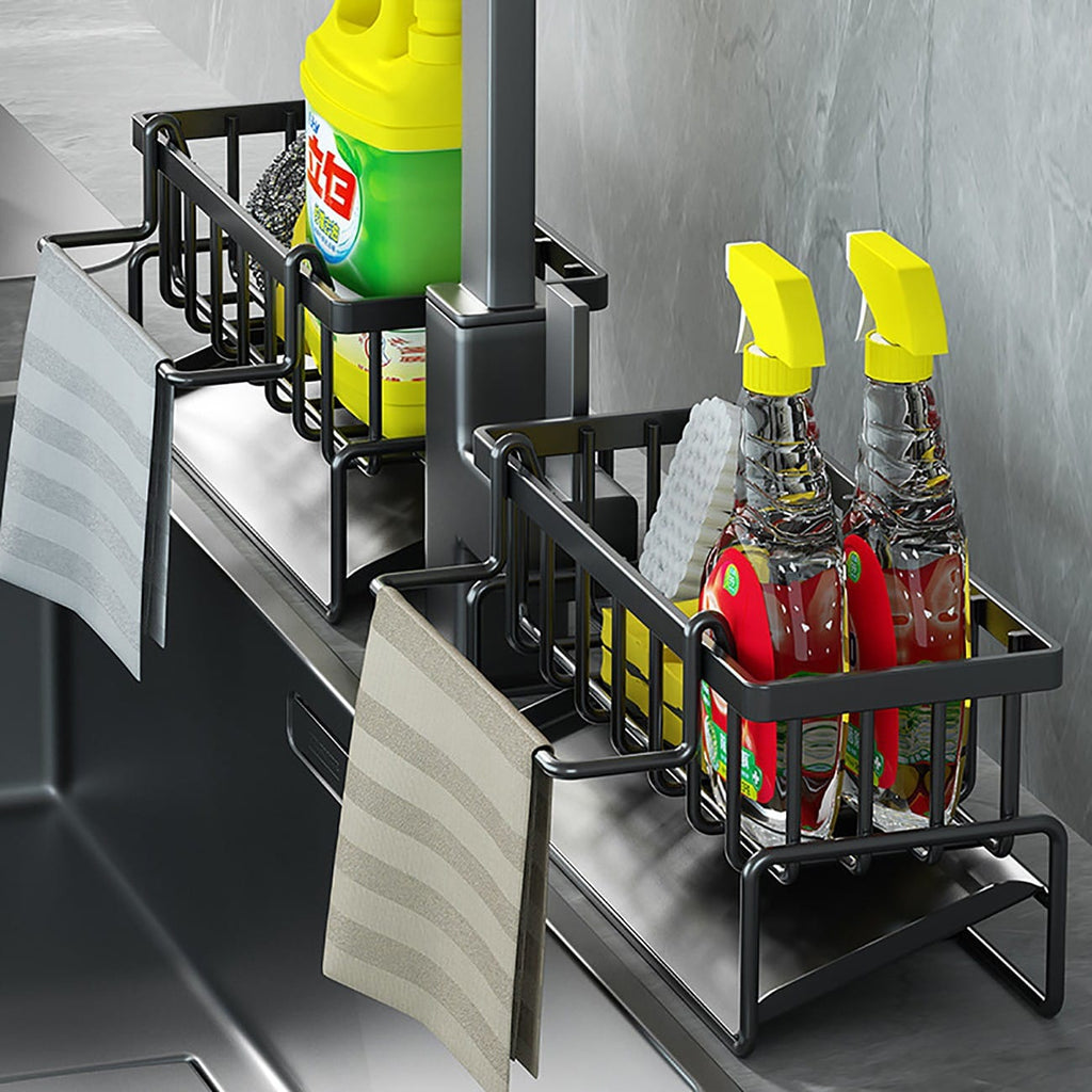 Home Organization Kitchen Sink Caddy Organizer with Drainage Spout