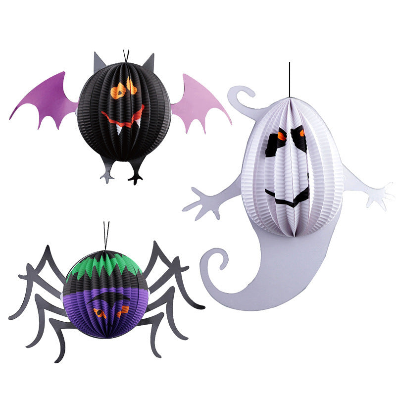 Halloween Decorations KTV Layout Props Paper Pendant Spider Bat Pendant Ghost Hanging Ghost Pendant