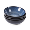 Kitchen & Dining Artisan Kiln-Glazed Peacock Blue Bowl Set | Set of 4 Ceramic Bowls for Everyday & Entertaining