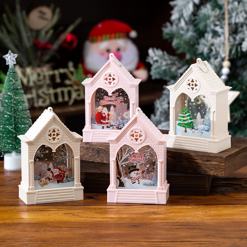 Christmas Decor Light-Up Christmas House Tabletop Night Light