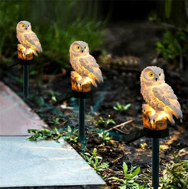 Solar Resin Owl LED Light Outdoor Waterproof Floor Lighting Garden Decoration Lawn Landscape Light