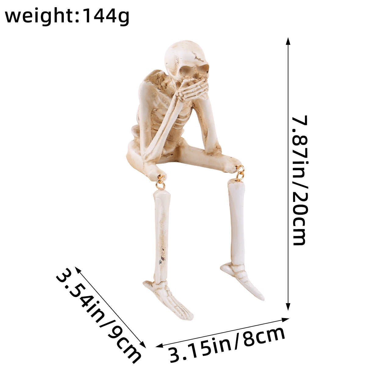 Halloween Skeleton Resin Ornaments, Ghost Festival Atmosphere, No Listening, No Watching, No Speaking Skeleton Skeleton Craft Decorations