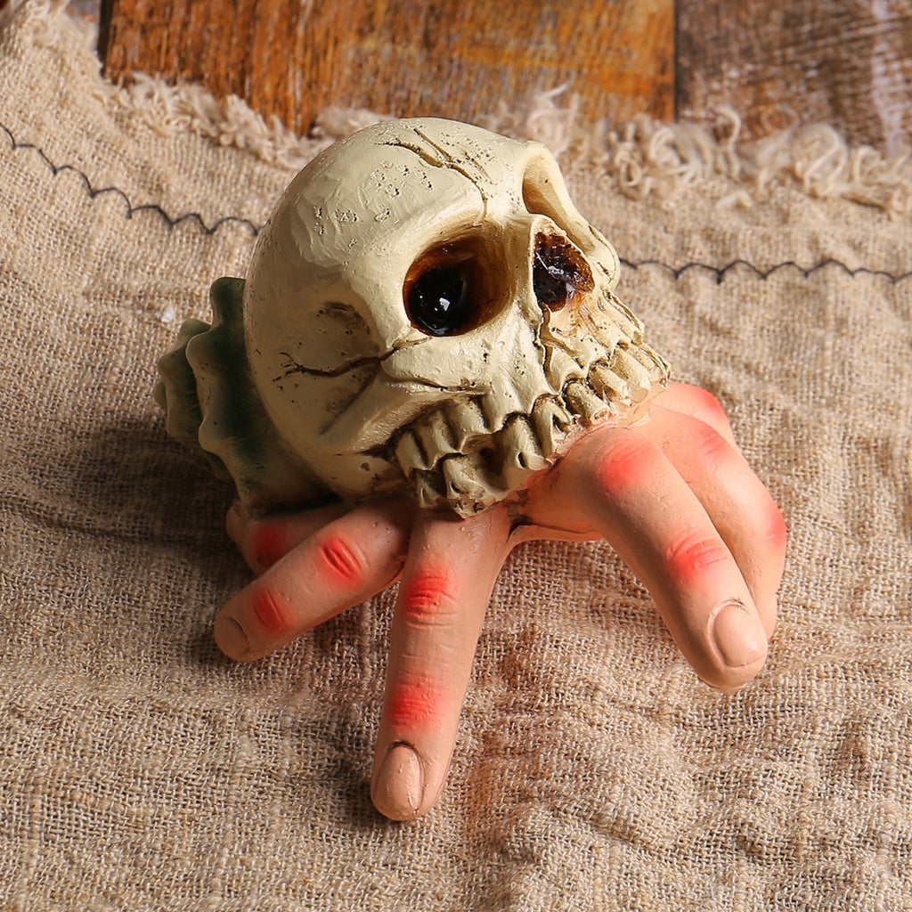 Halloween skull simulation hand horror garden resin ornaments ghost festival skull conch ghost hand spoof decorations