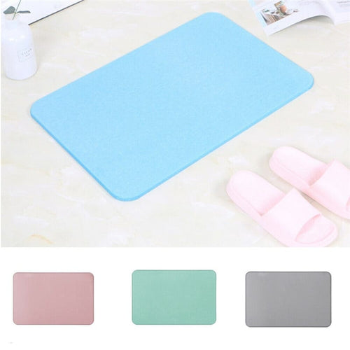 Bath Anti Slip Bath Mat Loofah Shower Rug Bathroom Carpet Water Drains Bathtub Quick Dry Pad