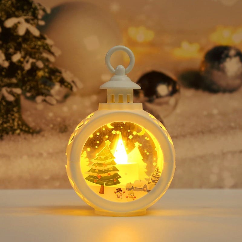 Christmas Decor Vintage LED Christmas Lantern Tabletop Decoration